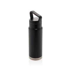 Vue Bouteille isotherme étanche avec poignée de couleur noir| Krokrodeal