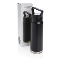 Vue Bouteille isotherme étanche avec poignée de couleur noir| Krokrodeal