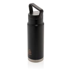 Vue Bouteille isotherme étanche avec poignée de couleur noir| Krokrodeal