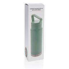 Vue Bouteille isotherme étanche avec poignée de couleur vert| Krokrodeal