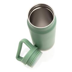 Vue Bouteille isotherme étanche avec poignée de couleur vert| Krokrodeal