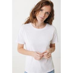 Vue T-shirt léger en coton recyclé Iqoniq Sierra de couleur blanc| Krokrodeal