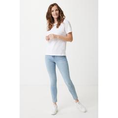Vue T-shirt léger en coton recyclé Iqoniq Sierra de couleur blanc| Krokrodeal