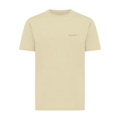 Vue T-shirt léger en coton recyclé Iqoniq Sierra de couleur jaune| Krokrodeal
