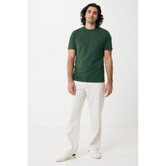 Vue T-shirt léger en coton recyclé Iqoniq Sierra de couleur vert| Krokrodeal