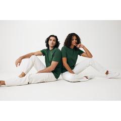 Vue T-shirt léger en coton recyclé Iqoniq Sierra de couleur vert| Krokrodeal