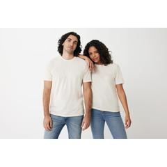 Vue T-shirt léger en coton recyclé Iqoniq Sierra de couleur beige| Krokrodeal