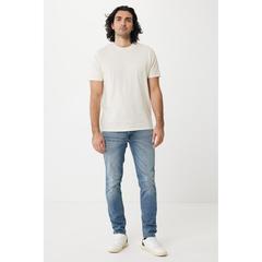 Vue T-shirt léger en coton recyclé Iqoniq Sierra de couleur beige| Krokrodeal