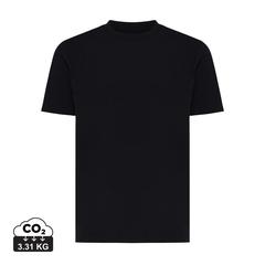 Vue T-shirt léger en coton recyclé Iqoniq Sierra de couleur noir| Krokrodeal