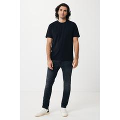 Vue T-shirt léger en coton recyclé Iqoniq Sierra de couleur noir| Krokrodeal
