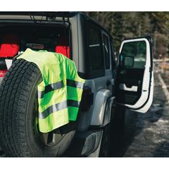 Vue Gilet haute visibilité de signalisation en rPET GRS de couleur jaune| Krokrodeal
