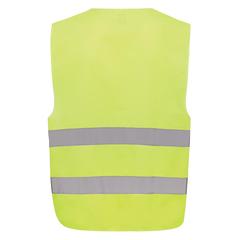 Vue Gilet haute visibilité de signalisation en rPET GRS de couleur jaune| Krokrodeal