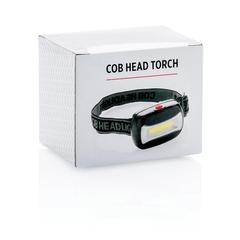 Vue Lampe frontale COB de couleur noir| Krokrodeal