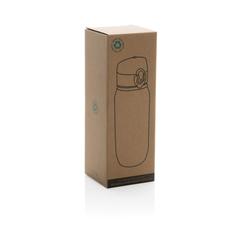 Vue Bouteille d'eau 600ml étanche en rPET RCS Yide de couleur noir| Krokrodeal
