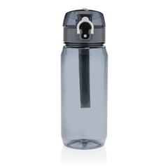 Vue Bouteille d'eau 600ml étanche en rPET RCS Yide de couleur noir| Krokrodeal