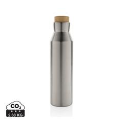 Vue Bouteille iso en acier inoxydable recyclé certifiée RCS Gaia de couleur gris| Krokrodeal