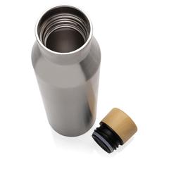 Vue Bouteille iso en acier inoxydable recyclé certifiée RCS Gaia de couleur gris| Krokrodeal