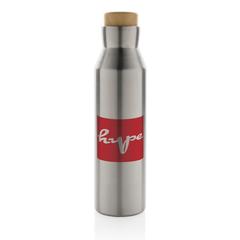 Vue Bouteille iso en acier inoxydable recyclé certifiée RCS Gaia de couleur gris| Krokrodeal