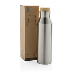 Vue Bouteille iso en acier inoxydable recyclé certifiée RCS Gaia de couleur gris| Krokrodeal