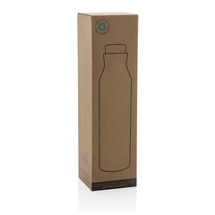Vue Bouteille iso en acier inoxydable recyclé certifiée RCS Gaia de couleur gris| Krokrodeal