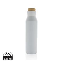 Vue Bouteille iso en acier inoxydable recyclé certifiée RCS Gaia de couleur blanc| Krokrodeal