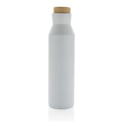 Vue Bouteille iso en acier inoxydable recyclé certifiée RCS Gaia de couleur blanc| Krokrodeal