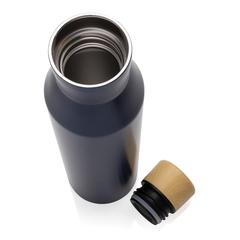 Vue Bouteille iso en acier inoxydable recyclé certifiée RCS Gaia de couleur bleu| Krokrodeal