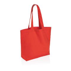 Vue Sac shopping en toile recyclée 240g/m² Impact Aware™ de couleur rouge| Krokrodeal