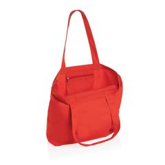 Vue Sac shopping en toile recyclée 240g/m² Impact Aware™ de couleur rouge| Krokrodeal