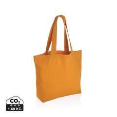 Vue Sac shopping en toile recyclée 240g/m² Impact Aware™ de couleur orange| Krokrodeal