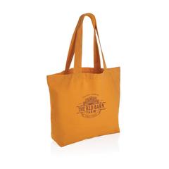 Vue Sac shopping en toile recyclée 240g/m² Impact Aware™ de couleur orange| Krokrodeal