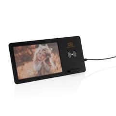 Vue Cadre photo avec chargeur sans fil 5W de couleur noir| Krokrodeal