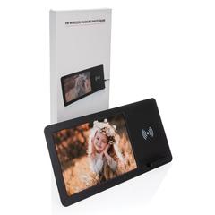Vue Cadre photo avec chargeur sans fil 5W de couleur noir| Krokrodeal