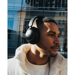 Vue Casque audio ANC en plastique recyclé RCS Urban V Cupertino de couleur noir| Krokrodeal