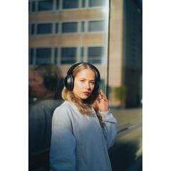 Vue Casque audio ANC en plastique recyclé RCS Urban V Cupertino de couleur noir| Krokrodeal