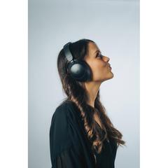 Vue Casque audio ANC en plastique recyclé RCS Urban V Cupertino de couleur noir| Krokrodeal