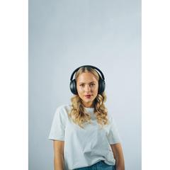 Vue Casque audio ANC en plastique recyclé RCS Urban V Cupertino de couleur noir| Krokrodeal