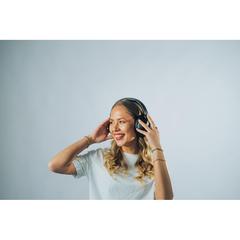 Vue Casque audio ANC en plastique recyclé RCS Urban V Cupertino de couleur noir| Krokrodeal