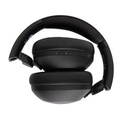 Vue Casque audio ANC en plastique recyclé RCS Urban V Cupertino de couleur noir| Krokrodeal