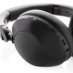 Vue Casque audio ANC en plastique recyclé RCS Urban V Cupertino de couleur noir| Krokrodeal