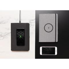 Vue Housse à carnet A5 avec chargeur sans fil 5W Air de couleur noir| Krokrodeal