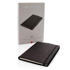 Vue Housse à carnet A5 avec chargeur sans fil 5W Air de couleur noir| Krokrodeal