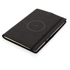 Vue Housse à carnet A5 avec chargeur sans fil 5W Air de couleur noir| Krokrodeal