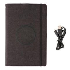 Vue Housse à carnet A5 avec chargeur sans fil 5W Air de couleur noir| Krokrodeal