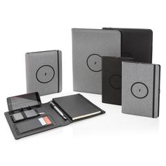 Vue Housse à carnet A5 avec chargeur sans fil 5W Air de couleur noir| Krokrodeal