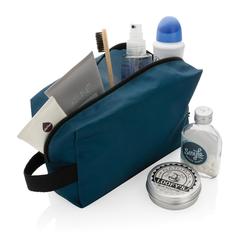Vue Trousse de toilette en rPET Impact AWARE™ de couleur bleu| Krokrodeal