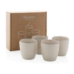 Vue Set 4 tasses 120ml Ukiyo de couleur blanc| Krokrodeal