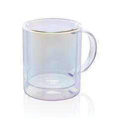 Vue Mug double paroi en verre électroplaqué de couleur translucide| Krokrodeal