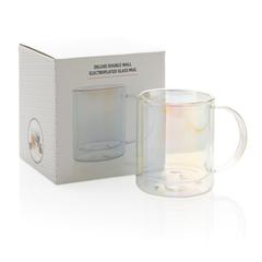 Vue Mug double paroi en verre électroplaqué de couleur translucide| Krokrodeal