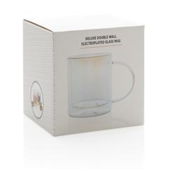 Vue Mug double paroi en verre électroplaqué de couleur translucide| Krokrodeal